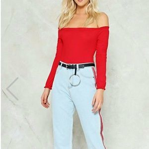 Nasty Gal Red Bodysuit